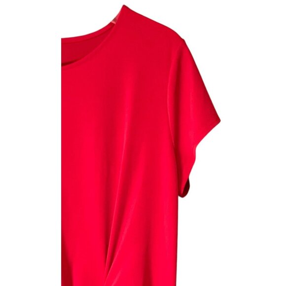 INC International Concepts Red Knot-Front Top Short Sleeve Size Large - Picture 5 of 7